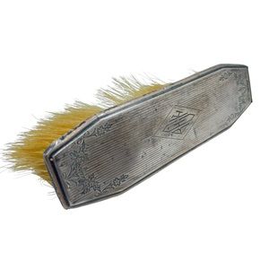 Sold! Antique Art Deco F&B Sterling Monogram Floral Scrollwork Brush Vanity